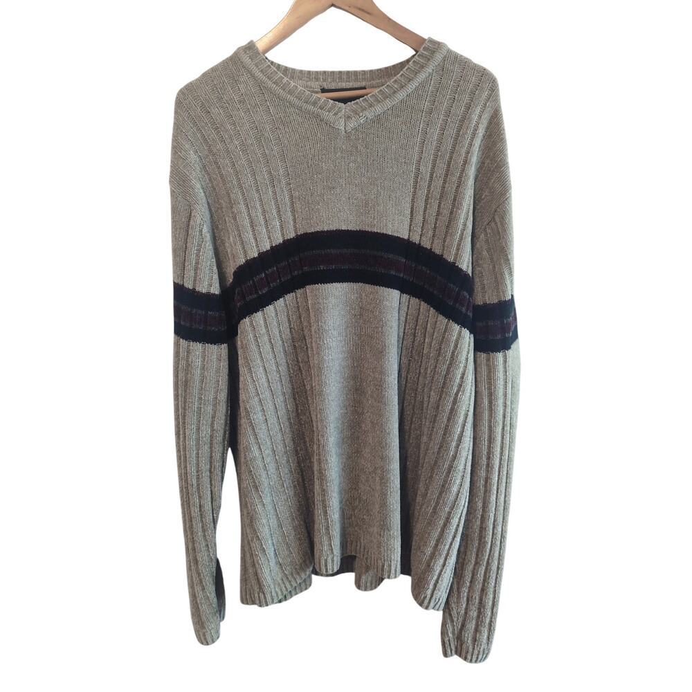 Vintage Y2K Croft & Barrow Sweater Men Lg Tall Beige Pullover Academia Ribbed